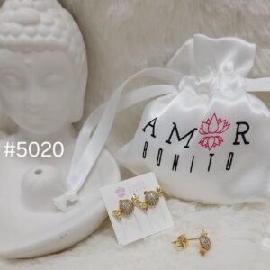 ARETE CARAMELO CON CRISTALES TAPON #5020