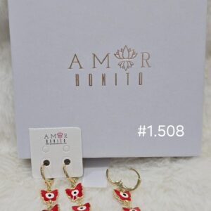 ARETE COLGANTE 3 OJOS ROJOS CONTRA LA ENVIDIA #1.508