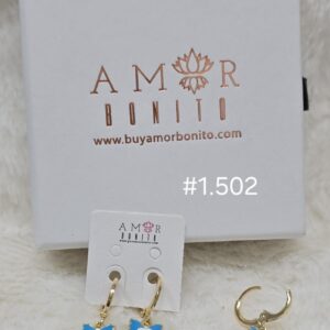 ARETE COLGANTE 2 OJOS AZUL CIELO #1.502
